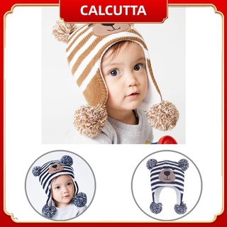 [siterout] Autumn Winter Kids Hat Fluffy Pompom Ear Cap Hat Fine Workmanship for Outdoor