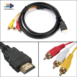 1080p hdtv hdmi compatible macho a 3 rca audio video av cable adaptador (9)