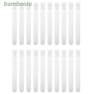 Boo 50pcs/pack Transparent Laboratory Clear Plastic Test Tube Vials+Push Caps School Lab Supplies 12x100mm Wedding Favours