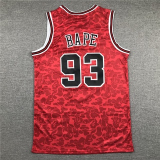 ❤Promoción❤2019 NBA Chicago Bulls 93 BAPE SNOOPY Dog Lord rojo temporada regular camisetas de baloncesto