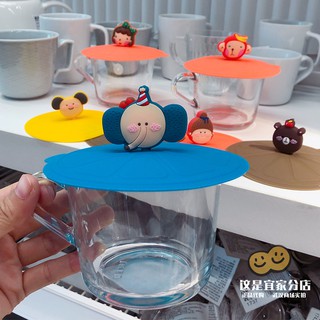 Recomendar tapa de la taza de agua de 11,5 cm patrón de dibujos animados linda tapa de silicona tapa universal de comida de goma a prueba de fugas