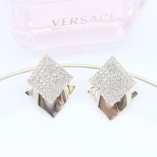 Creative Personality Korean-Style New S925 Silver Needle Gold Plated Stud Earrings Diamond Diamond Earrings Premium Cold