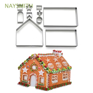 NAYSMITH DIY Cookie Cutters Mold Gingerbread House Kit Baking Accessories Biscuit Mould Bakeware Pastry Tool Fondant Stainless Steel Kitchen Tools Cutter Set Christmas Decorations
