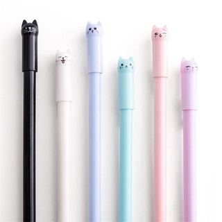 LUCKYTIMEE Cute Gel Pen Black Ink Writing Supplies Stationery Full Needle Cartoon Tail Cat 0.5mm School Office Suppilies (6)