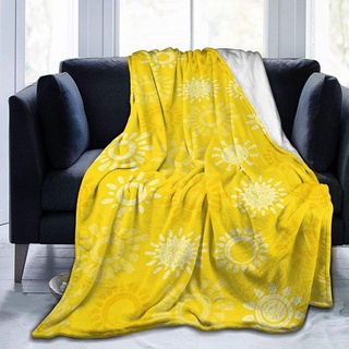 Yellow Sun Hand Nature Fleece Blanket Ultra-Soft Micro for Couch Or Bed Warm Throw Blanket All Season Sofa Blanket (60" x50")
