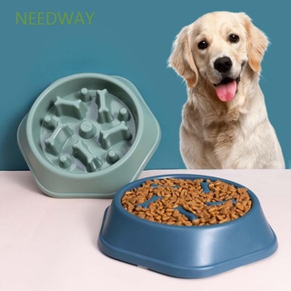 Needway plástico alimentador lento Anti tragar tazón de alimentación perro tazón de entrenamiento portátil sin asfixia cachorro plato lamiendo mascota suministros/Multicolor