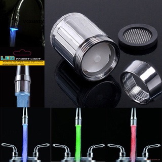 Vczuaty Water Glow Shower 3 Color Changing LED Tap Faucet Light Temperature Sensor CL