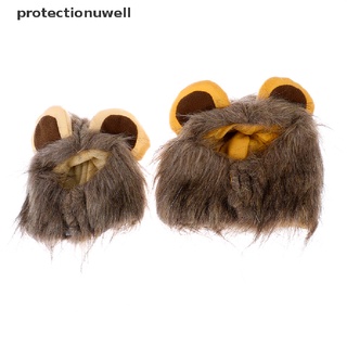 PWCL Mascota Gatos Y Perros Vestir Disfraz Peluca Simulación León Pelo Melena Orejas Cabeza Sombrero Fad