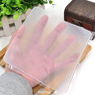 4pcs/set Reusable Multifunction Practical Durable Portable Easy Install Keep Fresh Silicone Food Wraps