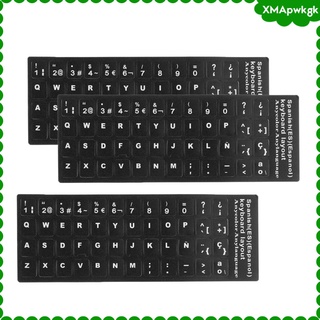 3xcarta española impermeable super durable teclado piel pegatina cubierta para pc