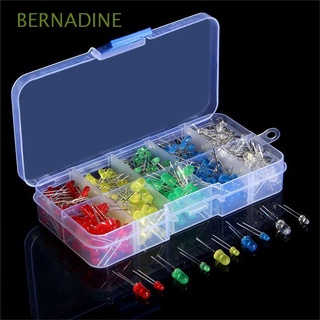bernadine 200pcs con caja led diodo kit rojo 5 mm 3 mm amarillo azul bombilla diodos emisores verde diy kit conjunto de cuentas de luz