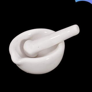 6ml Porcelain Mortar and Pestle Mixing Grinding Bowl Set - White