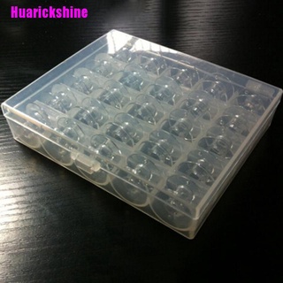 [Huarickshine] Caja con 25 bobinas vacías transparentes caja de coser máquina de coser Brother Baby lock Single