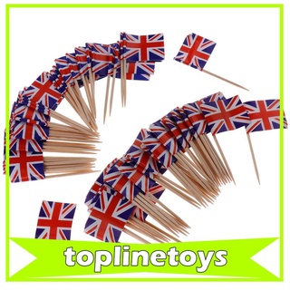 [TopToys] 100 x bandera de inglaterra palillos de dientes fiesta alimentos Multi tipos bandera palillos fiesta (1)