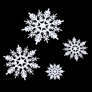 ratswaiiy 10 unids/set 12 pétalos de plástico blanco copos de nieve copos de nieve decoración de lugar de navidad cl (1)