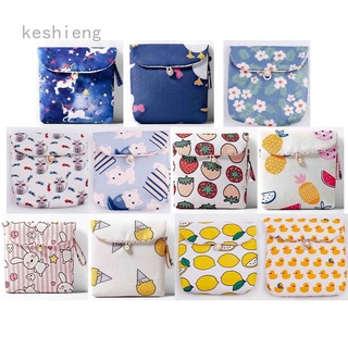 Keshieng nuevo estilo fresco servilleta sanitaria bolsa lindo portátil bolsa de almacenamiento de monedas