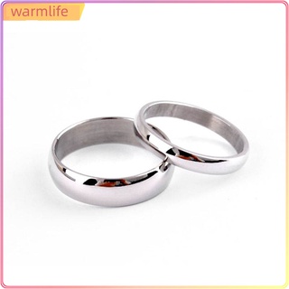 anillo de pareja clásico de acero titanio estilo simple superficie lisa
