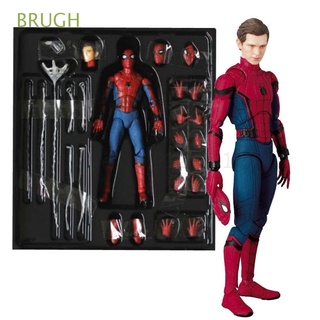 BRUGH Christmas Gift Spiderman Action Figure Statue Spiderman Homecoming Spiderman Model Toy Figure Dolls Change Face Tom Holland Marvel Toys Collection Gift for Kids Movie Avengers