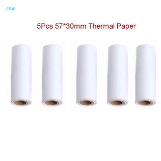 5 pzs rollo de papel para recibos térmicos de vaca 57x30mm impresora térmica pos 58mm