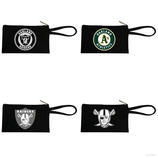 NFL AFC Oakland Raiders Diseño Logotipo Bolsas De Lápices Pequeñas Cremallera Casos Para La Escuela Oficina Viaje Cosméticos (1)