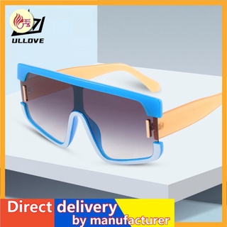 gafas de sol de moda de marco grande de una sola pieza gafas de sol2021nuevo de las mujeres de la calle de disparo gafas de sol para conducir de moda