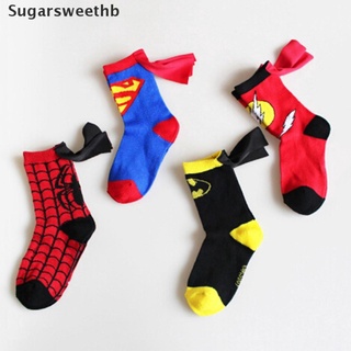 shb> calcetines para niños capa superman spiderman niños niñas cosplay calcetines deportivos bien
