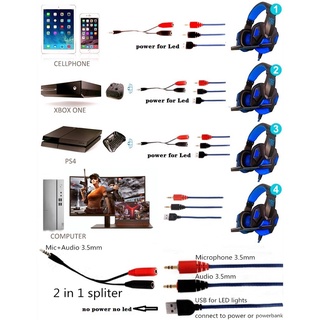 Audífonos Para Juegos De 3.5 Mm/Con Micrófono/Luz LED Para Computadora/Xbox One/PS4/PC/Laptop/Tablet/Teléfono Inteligente/Gamer (9)
