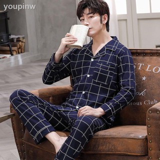 100% algodón pijamas de los hombres s de manga larga y corta de verano de los hombres s de algodón sección delgada joven y de mediana edad más el tamaño de la primavera (7)