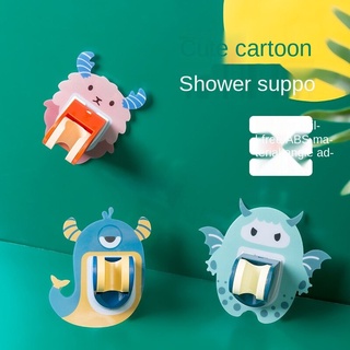 Creativo Clip de ducha de dibujos animados sin rastro en el gancho de baño Power Post soporte de ducha sin punzonador marco ajustable estante