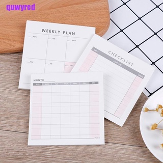 quwyred semanal mensual planificador de trabajo libro diario Memo Pad para niños suministros escolares KUU (1)