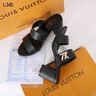 Ke898 LV Louis Vuitton tacón grueso L345 zapatos de mujer