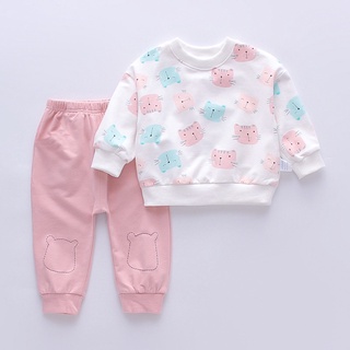 Conjunto de ropa de bebé de moda de manga larga top+pantalones largos traje insbebé [en] (2)