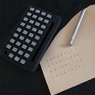 juego de herramientas de sello de cuero con grabado de alfabeto