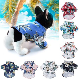 ygyp-mascotas verano árbol de coco piña impresión hawaii playa camisa blusa ropa de perro