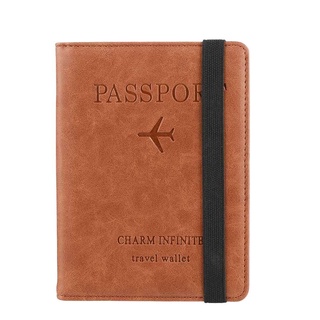CARELESS Multi-function Passport Holder Leather RFID Wallet Passport Bag Portable Credit Card Holder Document Package Ultra-thin Travel Cover Case/Multicolor (4)
