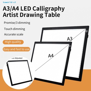 toworld Touch Control Drawing Tracing Pad A3 A4 LED Calligraphy Artist Drawing Table Rechargeable for Animation