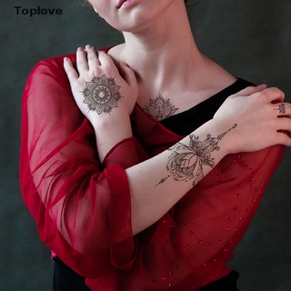 [toplove] pegatina temporal de tatuaje impermeable negro retro patrón de mano pegatina de tatuaje.