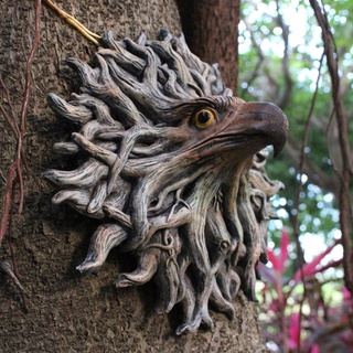shijiag jardín escultura llamativo uv resistente resina águila forma de cabeza estatua de jardín para patio (1)