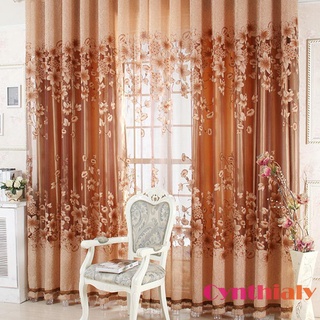 [cy] 1 pieza cortina Floral de tul para puerta de ventana cortina cortina cortina cortina cortina Floral balcón cortina