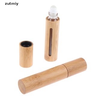 [Zutmiy] 10ml Bamboo Refillable Empty Essential Roller Oil Ball Bottle Perfume Fragrance DFHS