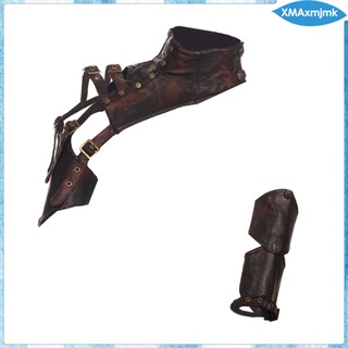 mujeres hombre steampunk accesorios cuero armlet armband armor shrug s (1)