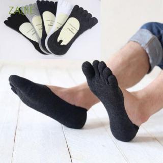 Calcetines invisibles de tobillo de algodón con cinco dedos del dedo del pie para hombre