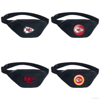 NFL AFC Kansas City Chiefs Design Logo Running Cinturón Riñonera Para Mujeres Hombres Deporte Cintura Bolsa De Entrenamiento Caminar Gimnasio Negro
