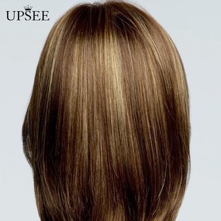 Upsee peluca/peluca de mujer de Color mixto con flecos laterales/longitud de hombro/decoración para el cabello sintético (4)