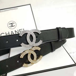 CHANEL Rhinestone-buckle unisex Metal logo slide hebilla cinturones 3.5