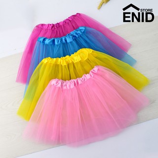 enidstore stock 3 capas niños niñas banda elástica gasa danza ballet princesa tutú falda (1)