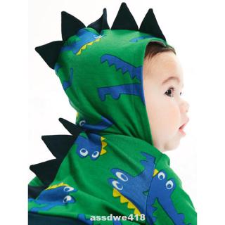 niño bebé niño de dibujos animados dinosaurio con capucha abrigo cálido invierno outwear 1-6t Chamarra