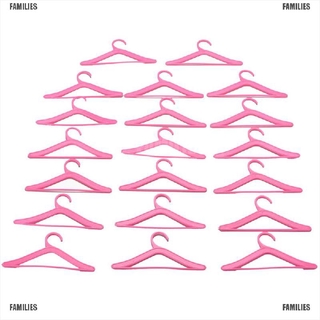 Familias. 20 perchas rosadas para Barbies muñecas accesorios de ropa perchas de plástico