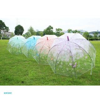 weiw Romántico Transparente Flores Transparentes Burbuja Cúpula Paraguas Medio Automático Para El Viento Fuerte Lluvia