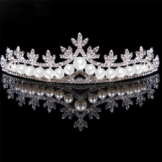 sutiska rhinestone tiara banda de pelo nupcial perla princesa fiesta corona diadema boda cl